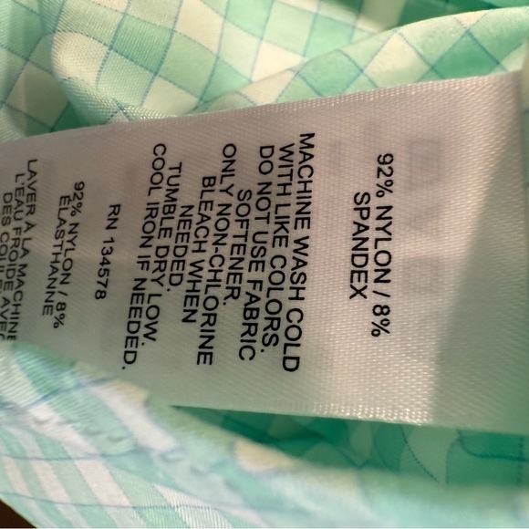 Vineyard Vines Performance Men’s Green Check XXL Long Sleeve Button Up - Picture 6 of 13